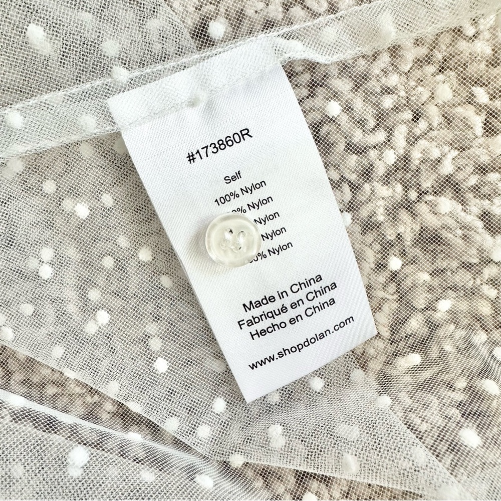 NWT Anthropologie Dolan Sheer Tie-Front Blouse in White Size Large - Picture 8 of 9